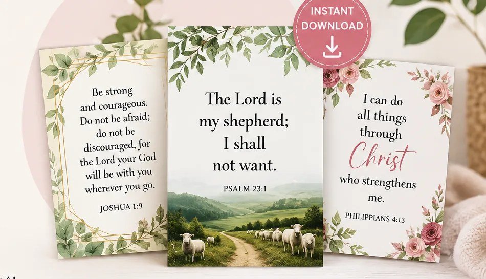 Printable Bible verse and Scripture cards from BiblePrints