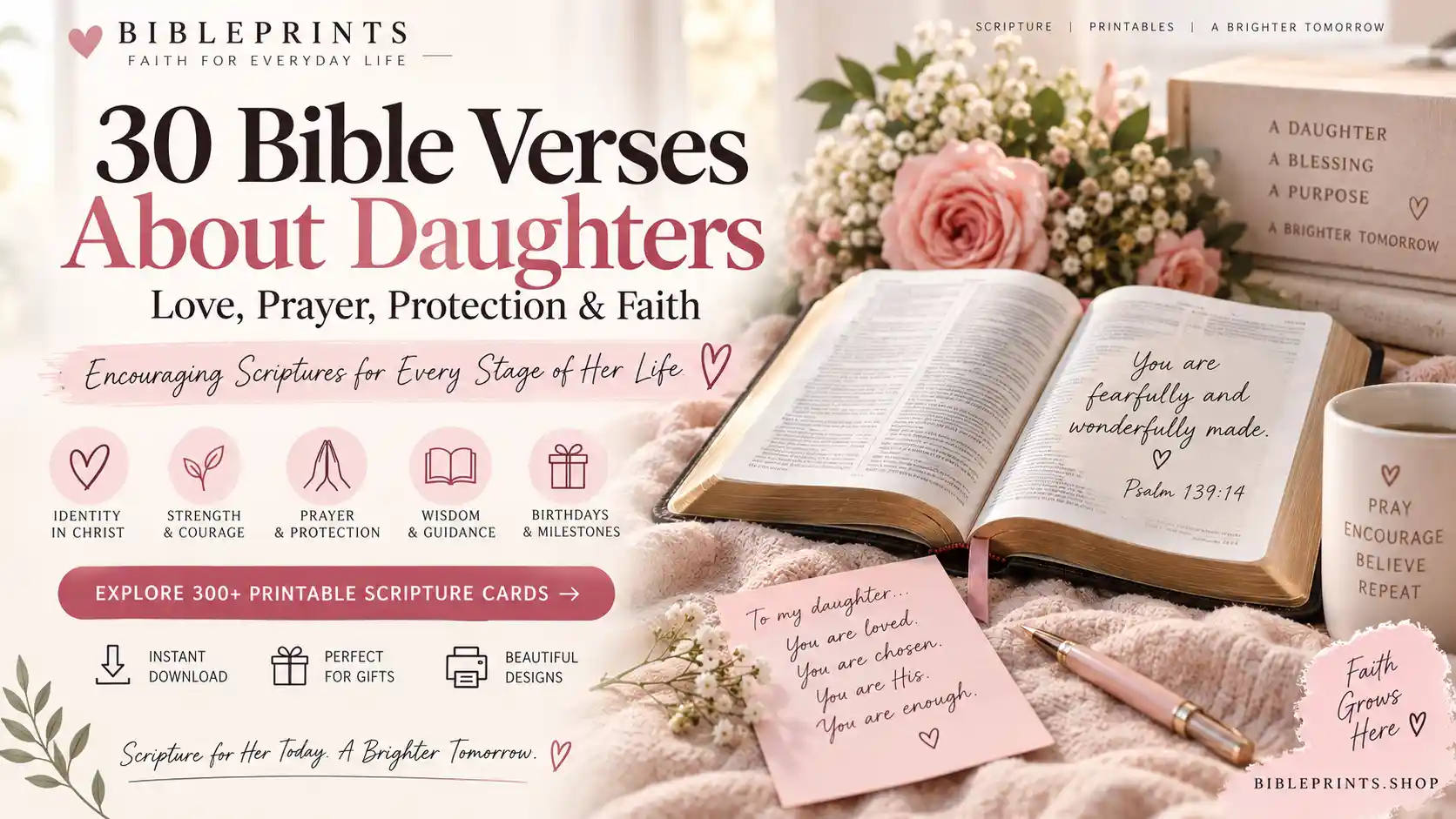30 Bible verses about daughters for love, prayer, protection, faith and encouragement