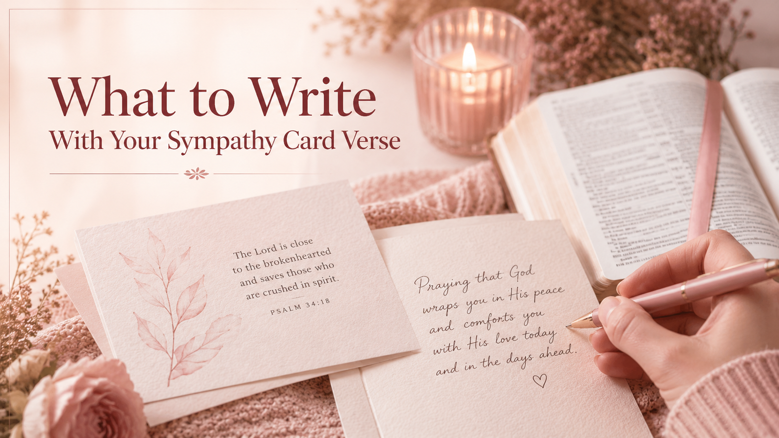 What to write in a Christian sympathy card with a Bible verse