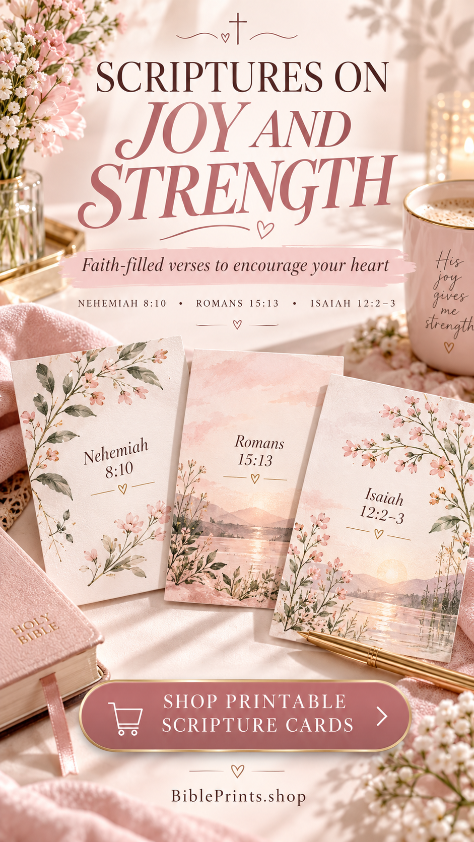 Scriptures on joy and strength printable guide